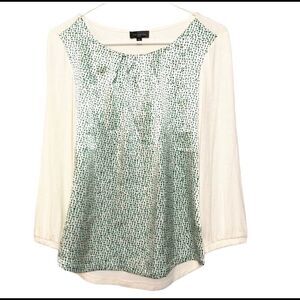 The Limited green polka dot XS long sleeve career